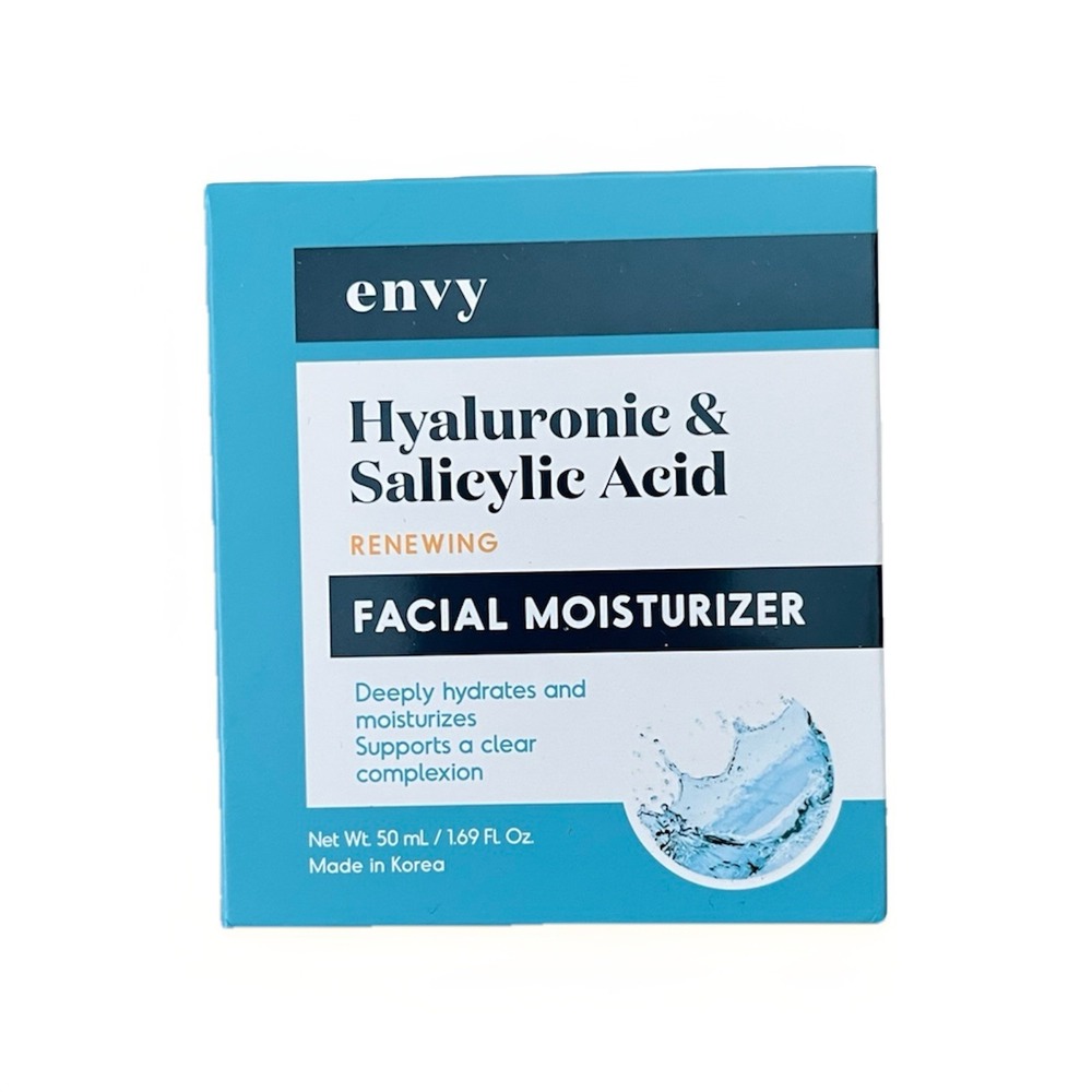 Envy Hyaluronic & Salicylic Acid Renewing Facial Serum Moisturizer 50ML New
